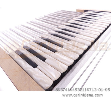 TASTIERA FISA PIANO 37T cm 41 F4,5 PALET mm 18x3 DIESIS N.2 SOL-SOL PERLA BIANCO 1136-PLAST NERO
