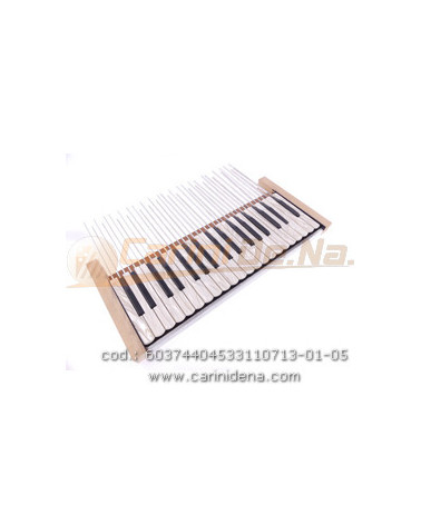 TASTIERA FISA PIANO 37T cm 44 F4,5 PALET mm 19,4x3 DIESIS N.3 SOL-SOL PERLA BIANCO-PLAST NERO