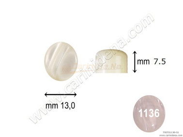 bottoni r 13  x 75 slavi  perla bianco  car070bd