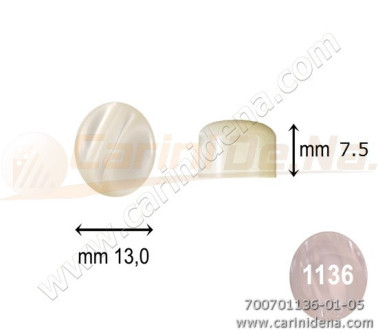 BOTTONI R. 13  X 7.5 SLAVI - PERLA BIANCO - CAR070BD
