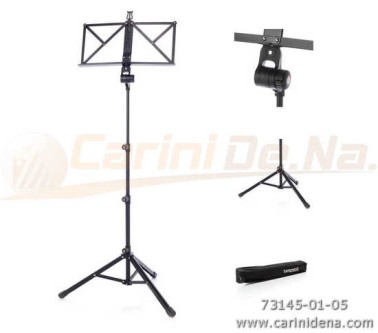 leggio bespeco pieghevole professionale nero con borsa  bp1gn