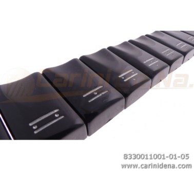 TASTINI REGISTRI TIPO PAOLO SOPRANI PLASTICA mm 19.2 X 37.0 LUCIDATI INCISI - KIT 11T MOD. 005 - NERI/ARGENTO