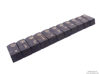 TASTINI REGISTRI SMUSSATI PLASTICA mm 18.2 X 38.8 X 13 LUCIDATI INCISI - KIT 11T 1B2N1A - MOD. 002 - NERI/ORO