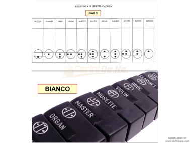 TASTINI REGISTRI SMUSSATI PLASTICA mm 18.2 X 38.8 X 13 LUCIDATI INCISI - KIT 11T 1B2N1A - MOD. 003 - NERI/BIANCO