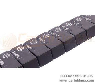 TASTINI REGISTRI SMUSSATI PLASTICA mm 18.2 X 38.8 X 13 LUCIDATI INCISI - KIT 11T 1B2N1A - MOD. 003 - NERI/ARGENTO