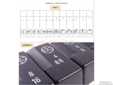 TASTINI REGISTRI SMUSSATI PLASTICA mm 18.2 X 38.8 X 13 LUCIDATI INCISI - KIT 11T 1B3N - MOD. 005 - NERI/ARGENTO