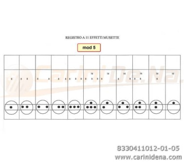 TASTINI REGISTRI SMUSSATI PLASTICA mm 18.2 X 38.8 X 13 LUCIDATI INCISI - KIT 11T 1B3N - MOD. 005 - NERI/ARGENTO