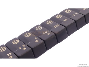 TASTINI REGISTRI SMUSSATI PLASTICA mm 18.2 X 38.8 X 13 LUCIDATI INCISI - KIT 11T 1B3N - MOD. 005 - NERI/ORO