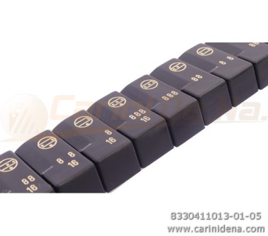 TASTINI REGISTRI SMUSSATI PLASTICA mm 18.2 X 38.8 X 13 LUCIDATI INCISI - KIT 11T 1B3N - MOD. 005 - NERI/ORO