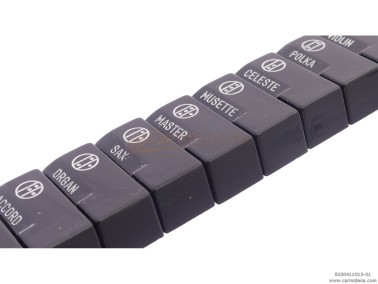 TASTINI REGISTRI SMUSSATI PLASTICA mm 18.2 X 38.8 X 13 LUCIDATI INCISI - KIT 11T 1B3N - MOD. 006 - NERI/ARGENTO