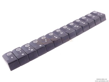 tastini registri smussati plastica mm 182 x 388 x 13 lucidati incisi  kit 13t 1b2n1a  mod 001  neribianco