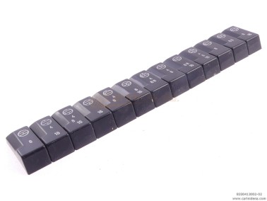 TASTINI REGISTRI SMUSSATI PLASTICA mm 18.2 X 38.8 X 13 LUCIDATI INCISI - KIT 13T 1B2N1A - MOD. 001 - NERI/ARGENTO