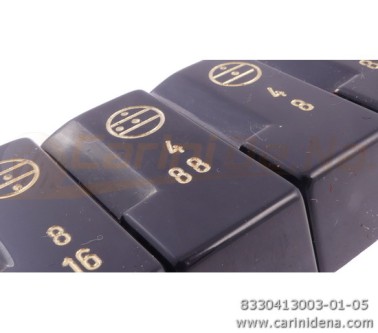 TASTINI REGISTRI SMUSSATI PLASTICA mm 18.2 X 38.8 X 13 LUCIDATI INCISI - KIT 13T 1B2N1A - MOD. 001 - NERI/ORO