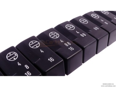 TASTINI REGISTRI SMUSSATI PLASTICA mm 18.2 X 38.8 X 13 LUCIDATI INCISI - KIT 13T 1B2N1A - MOD. 008 - NERI/BIANCO