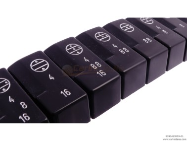 TASTINI REGISTRI SMUSSATI PLASTICA mm 18.2 X 38.8 X 13 LUCIDATI INCISI - KIT 13T 1B2N1A - MOD. 008 - NERI/ARGENTO