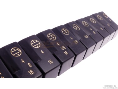 TASTINI REGISTRI SMUSSATI PLASTICA mm 18.2 X 38.8 X 13 LUCIDATI INCISI - KIT 13T 1B2N1A - MOD. 008 - NERI/ORO