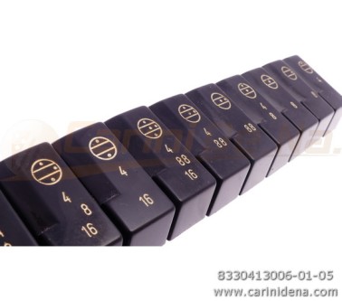 tastini registri smussati plastica mm 182 x 388 x 13 lucidati incisi  kit 13t 1b2n1a  mod 008  nerioro