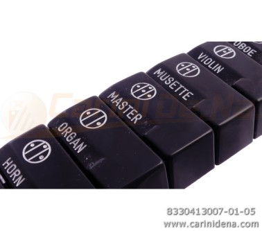 tastini registri smussati plastica mm 182 x 388 x 13 lucidati incisi  kit 13t 1b2n1a  mod 009  neribianco