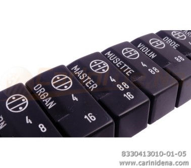 tastini registri smussati plastica mm 182 x 388 x 13 lucidati incisi  kit 13t 1b2n1a  mod 010  neribianco