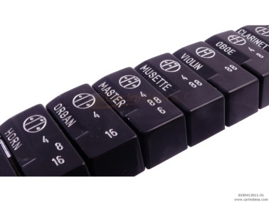 tastini registri smussati plastica mm 182 x 388 x 13 lucidati incisi  kit 13t 1b2n1a  mod 010  neriargento