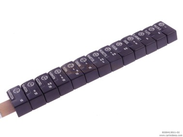 TASTINI REGISTRI SMUSSATI PLASTICA mm 18.2 X 38.8 X 13 LUCIDATI INCISI - KIT 13T 1B2N1A - MOD. 010 - NERI/ARGENTO