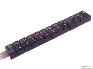 TASTINI REGISTRI SMUSSATI PLASTICA mm 18.2 X 38.8 X 13 LUCIDATI INCISI - KIT 13T 1B2N1A - MOD. 010 - NERI/ORO