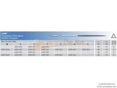FILE VALLORBE LA2407-200-2 TRIANGOLO