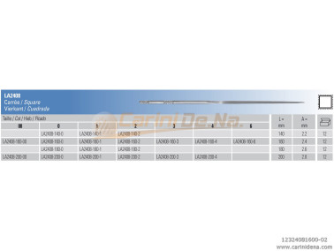 FILE VALLORBE LA2408-160-0 QUADRATA