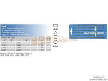 LIMA VALLORBE LA2443-16-2 KIT 6 LIME