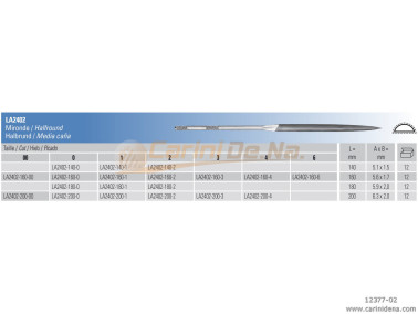 FILE VALLORBE LA2402-200-2 MEZZOTONDO