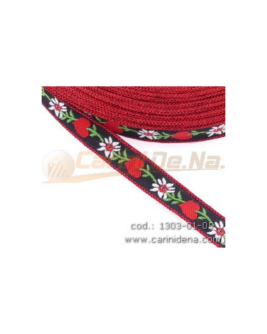 NASTRINO TIROLESE CUORI ROSSO