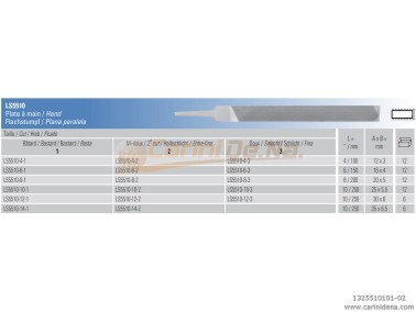 LIMA VALLORBE LS5510-10-1 RETTANGOLARE mm 250 BASTARDO