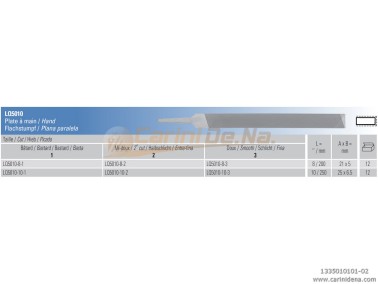 LIMA VALLORBE LQ5010-10-1 RETTANGOLARE mm 250 BASTARDO