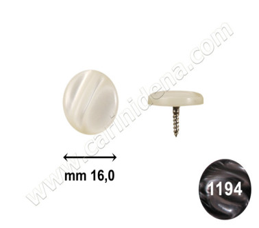 BUTTONS SCREW D. 16 PEARL BLACK