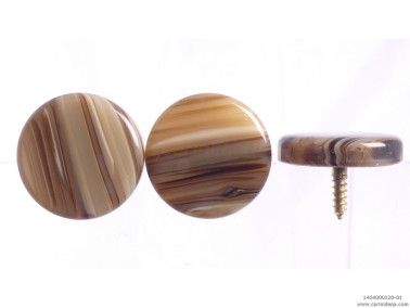 BOTTONI A VITE PIATTI 15,0  PERLA MARRONE/PANNA LUCIDO PAP22