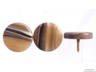 BOTTONI A VITE PIATTI 15,0  PERLA MARRONE/PANNA LUCIDO PAP22