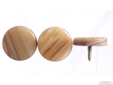 BOTTONI A VITE PIATTI 15,0  PERLA MARRONE/PANNA LUCIDO PAP22