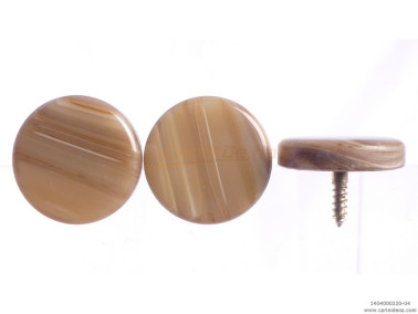 BOTTONI A VITE PIATTI 15,0  PERLA MARRONE/PANNA LUCIDO PAP22