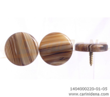 BOTTONI A VITE PIATTI 15,0  PERLA MARRONE/PANNA LUCIDO PAP22