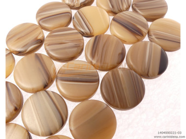 BOTTONI A VITE PIATTI 15,0  PERLA MARRONE/PANNA SATINATO PAP22