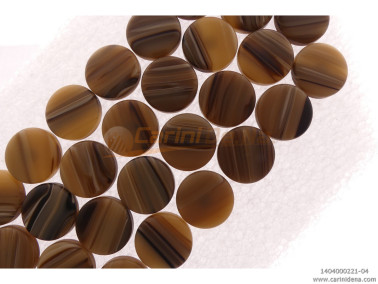 BOTTONI A VITE PIATTI 15,0  PERLA MARRONE/PANNA SATINATO PAP22
