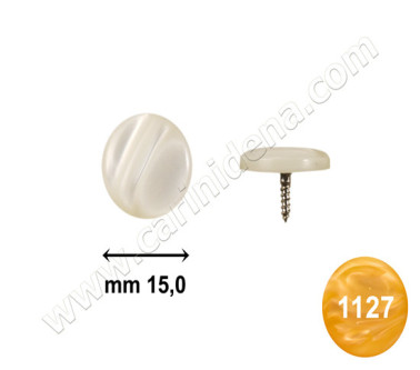 BUTTONS SCREW D. 15 FLAT PEARL YELLOW