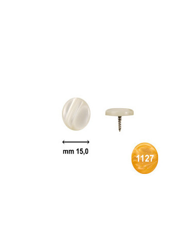 BUTTONS SCREW D. 15 FLAT PEARL YELLOW