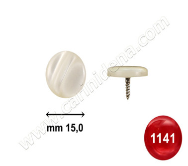 BUTTONS SCREW D. 15 FLAT PEARL RED