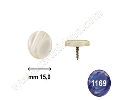 BOTTONI A VITE PIATTI 15,0  PERLA BLU 1169