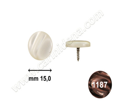 BUTTONS SCREW D. 15 FLAT PEARL BROWN