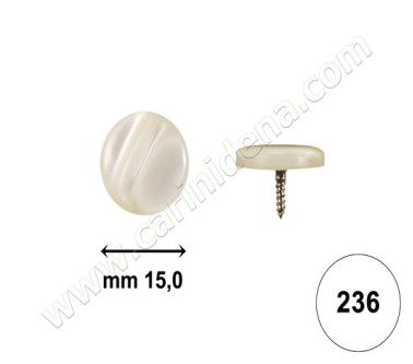 BUTTONS SCREW D. 15 FLAT FULL WHITE