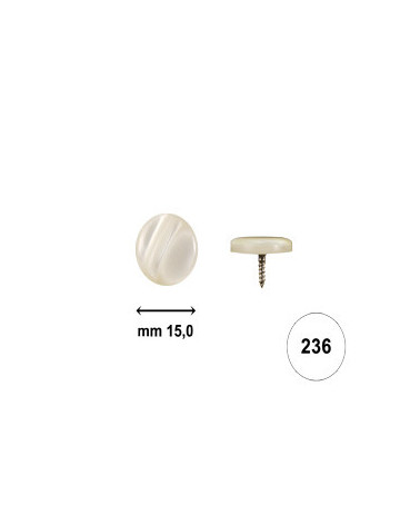 BUTTONS SCREW D. 15 FLAT FULL WHITE
