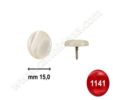 BUTTONS SCREW D. 15 PEARL RED