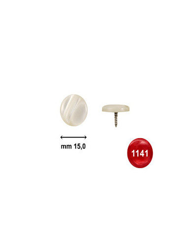 BUTTONS SCREW D. 15 PEARL RED